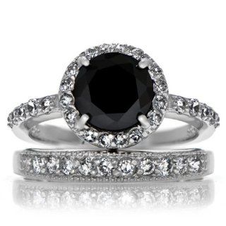 Carries Faux Black Diamond Ring Set Emitations Jewelry