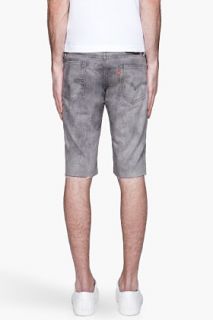 Levis Grey Mottled Cut Off Denim Shorts for men