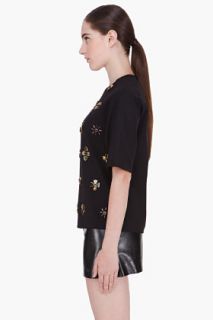 3.1 Phillip Lim Black Jeweled All Eyes On You T shirt for women