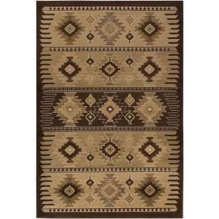 Meticulously Woven Brown/Tan Southwestern Aztec Free form Rug (79 x