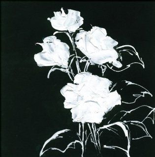 Very Stylish Still Life of Black/White Flowers Textured