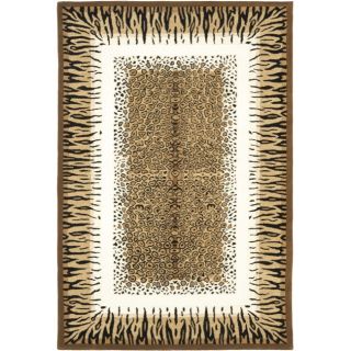 Handmade Safari Leopard Print Wool Rug (6 x 9)