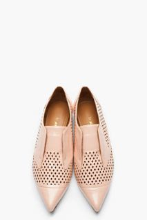 3.1 Phillip Lim Blush Patent Leather Perforated Oxford Flats for women