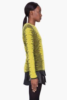 Alexander Wang Yellow Metallic Angora Knit Sweater for women