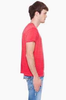 True Religion Red V neck T shirt for men