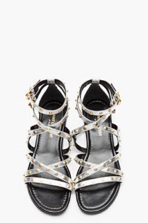 Saint Laurent Silver Studded Jerry Gladiator Sandals for women