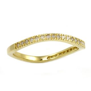 Beverly Hills Charm Yellow Gold over Silver 1/6ct TDW Curved Diamond