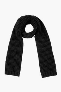 Theory Black Knit Volte Scarf for men