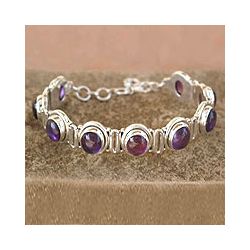 Sterling Silver Perfect Plums Amethyst Tennis Bracelet (India) Today