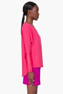 Thakoon Pink Patent Cuff Blouse for women