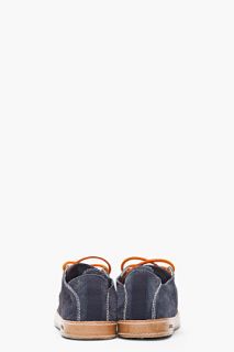 Diesel Navy Distressed Suede Under Pressue Sneakers for men