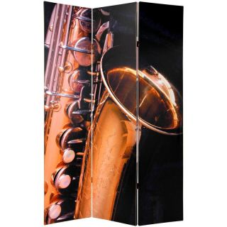 Wood and Canvas Double sided Music Room Divider (China)