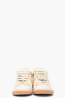 Maison Martin Margiela Gold And Beige Hand finished Sneakers for women