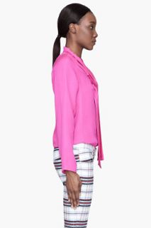 See by Chloé Fuchsia Scale Embossed Silk Blouse for women