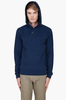 SLVR Navy French Terry Hoodie for men