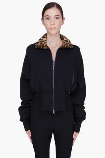 Y 3 Leopard Collar Feltft Jacket for women