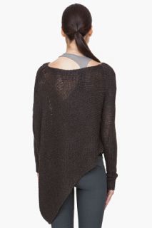 Helmut Lang Graphite Asymmetric Alpaca Sweater for women