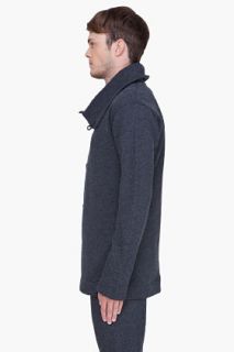 Y 3 Oversize Charcoal Felt Cardigan for men