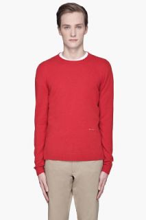 Marni Red Knit Cashmere Crewneck Sweater for men