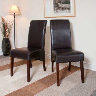 Franklin Dark Brown Leatherette Parson Chairs (Set of 2) Today $137