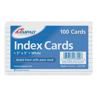 Ampad 23 300C Index Cards, Ruled, 3 x 5In.PK100