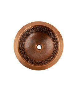 Fontaine Copper Vessel Bathroom Sink and Drain