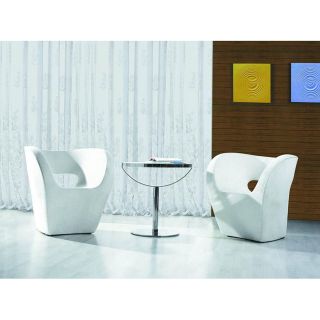 Louder White Bi cast Leather Leisure Chair