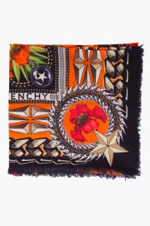 Givenchy Orange Birds Of Paradise Scarf for women