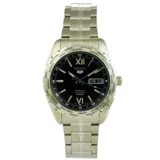 Seiko Mens Automatic World Timer Stainless Steel Watch
