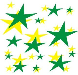 set of 202 Yellow and Forest Green stars Vinyl wall
