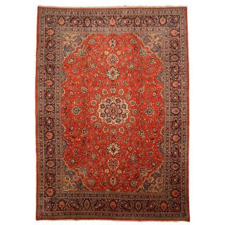 Hand knotted Sarouk Rust Persian Wool Rug (911 x 137)