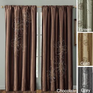 Carrie 84 inch Embroidered Faux Silk Window Panel