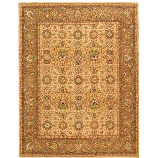 Handmade Legends Ivory/ Taupe Wool and Silk Rug (5 x 8)