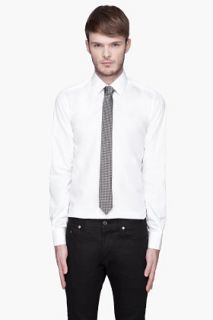Saint Laurent Black And Silver Woven Silk Tie for men