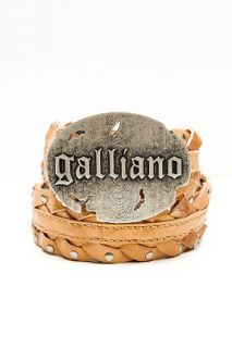 Galliano  Camel Braided Belt for women