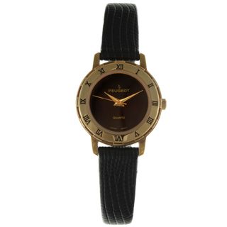 Peugeot Vintage 285AL Black Dial Gold Bezel Watch