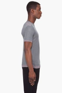 SLVR Grey Fabric Mix T shirt for men
