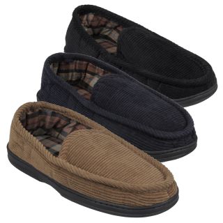 Boston Traveler Mens Lined Corduroy Moccasin Slipper Shoes Today $20