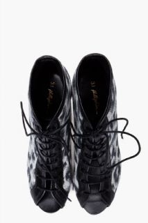 3.1 Phillip Lim Graphite Akita Lace up Booties for women