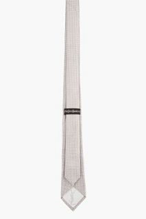 Yves Saint Laurent Grey Checked Silk Tie for men