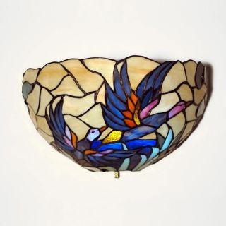 Tiffany style Half Moon Stained Glass Mallard Accent Light Compare $