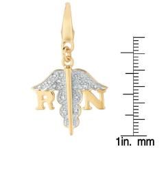 14k Gold Over Sterling Silver Diamond Accent RN Symbol Charm