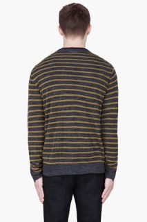 T By Alexander Wang Mustard Striped Wool Knit Sweater for men