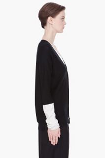 T By Alexander Wang Black Combo Long Sleeve Cardigan for women
