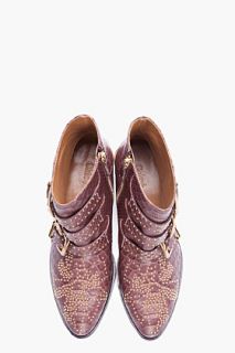 Chloe Taupe Python Studded Susanna Boots for women