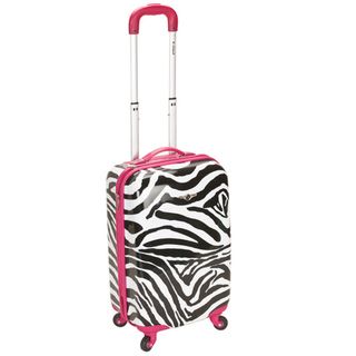Rockland Zebra Pink 20 inch Lightweight Hardside Spinner Carry On