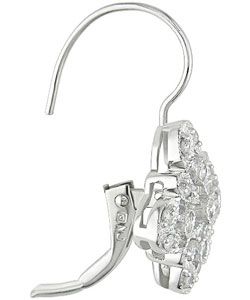 14 Kt White Gold 1/4 ct Diamond Pave Earrings