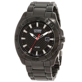 Citizen Mens Sport Eco drive Black Stainless Steel Watch Today $