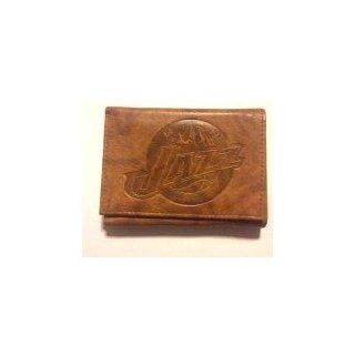 Utah Jazz Brown Leather Embossed Trifold Wallet