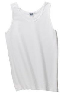 Gildan Ultra Cotton Tank Top Shirt   White Clothing